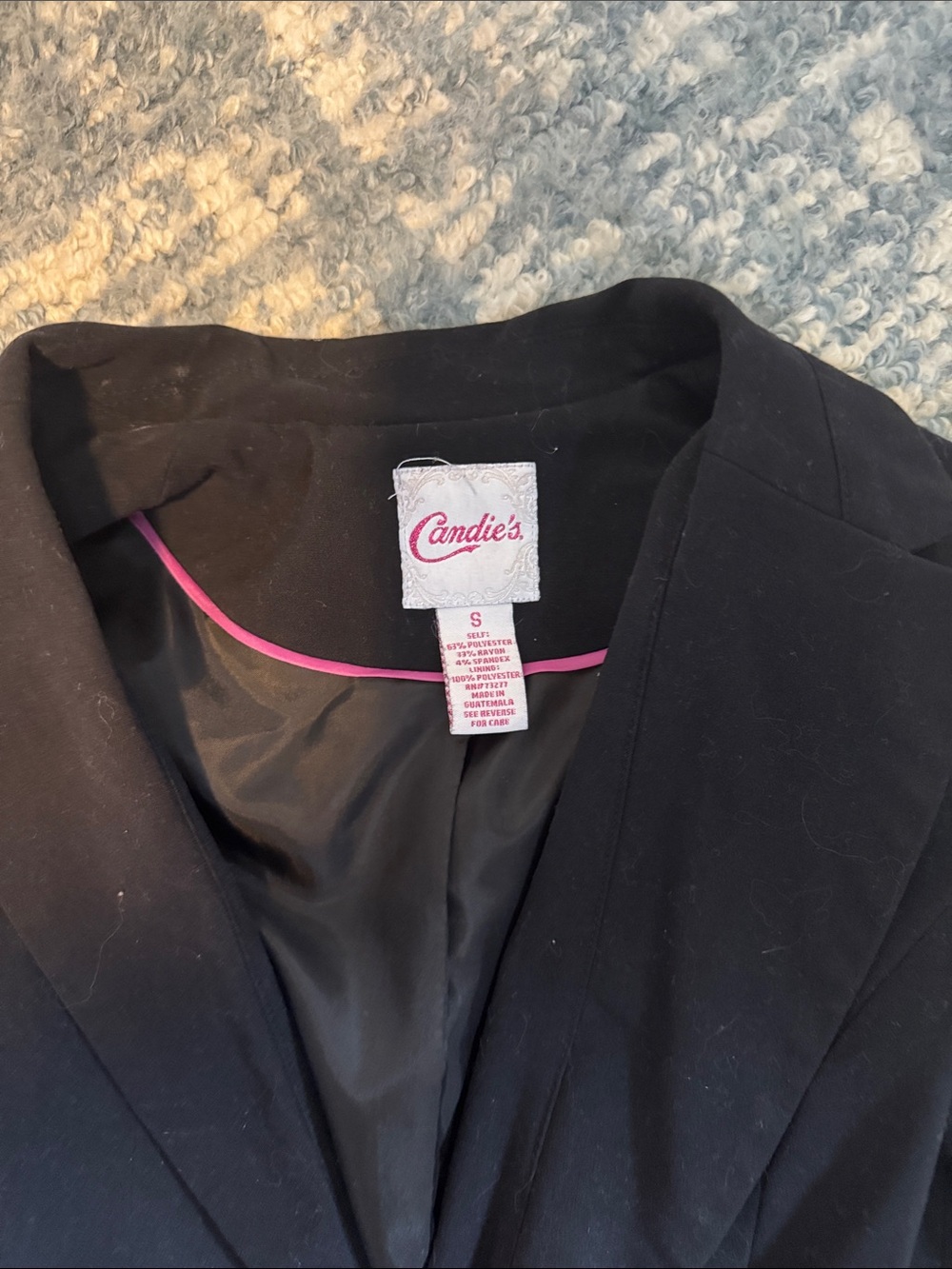 Candie's Black Women's Fitted Blazer with Notch Lapel - Picture 2 of 2